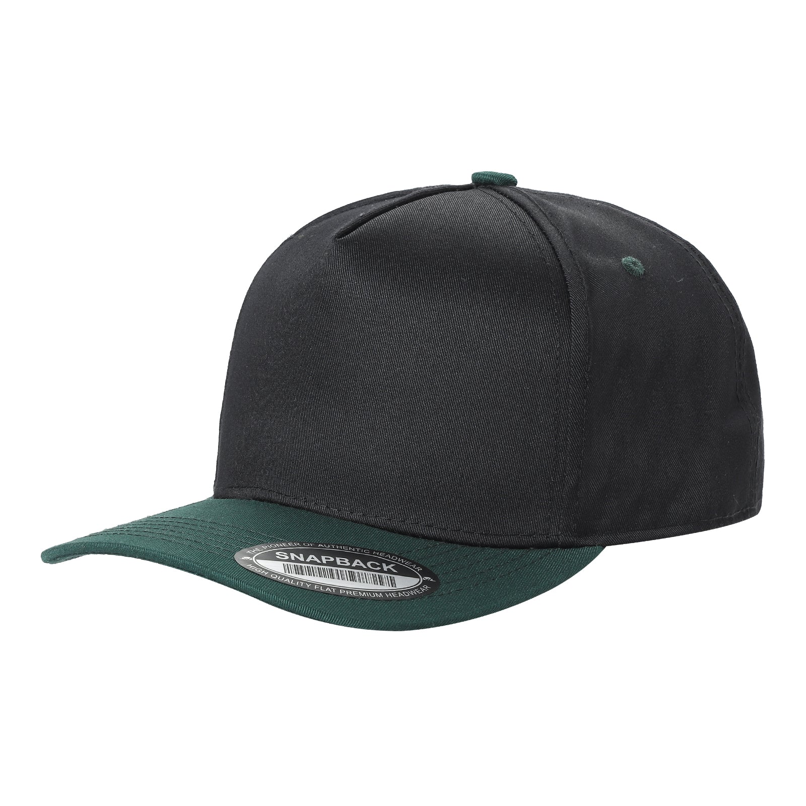 TCBLK - 5 Panel Black Color Snapback Baseball Cap
