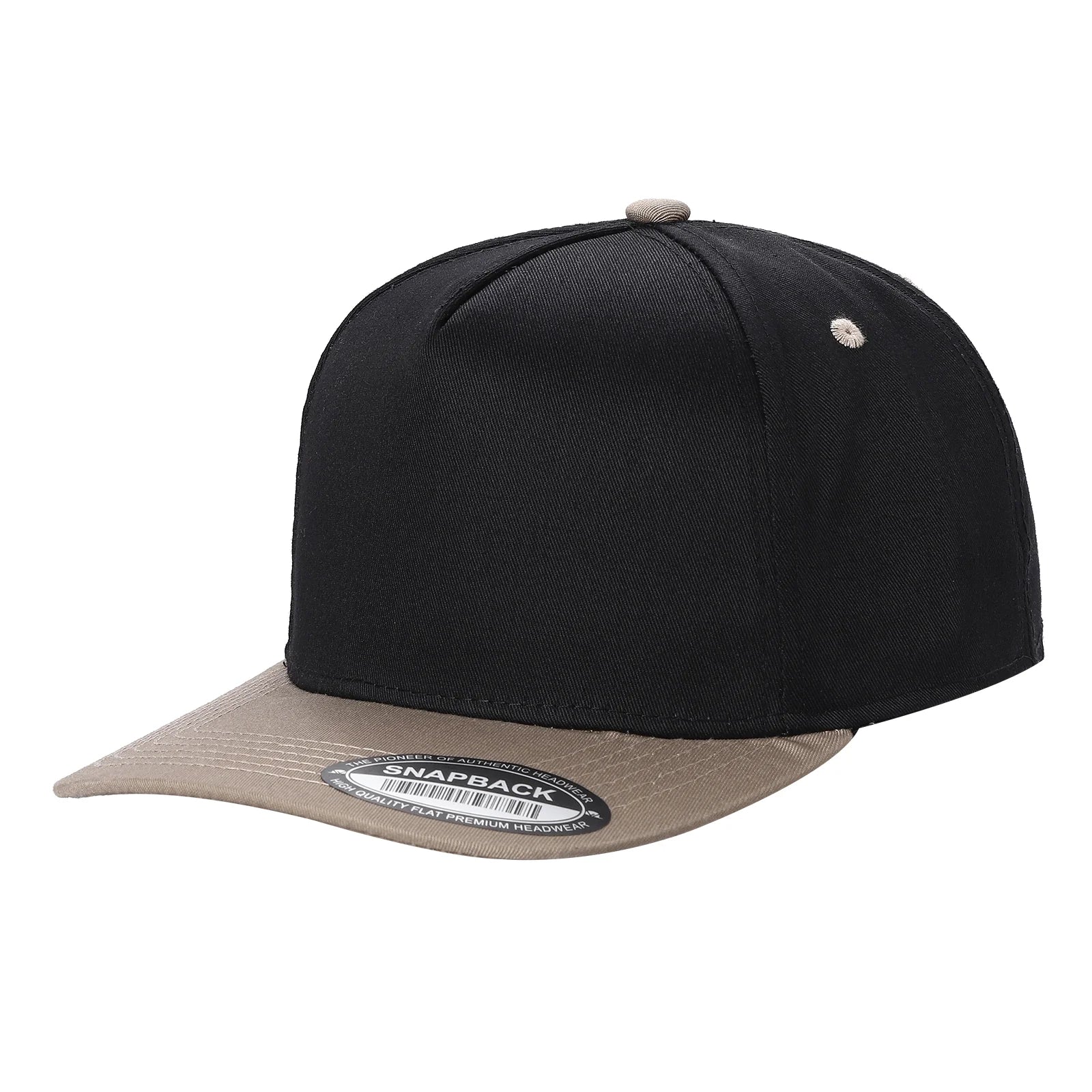 TCBLK - 5 Panel Black Color Snapback Baseball Cap