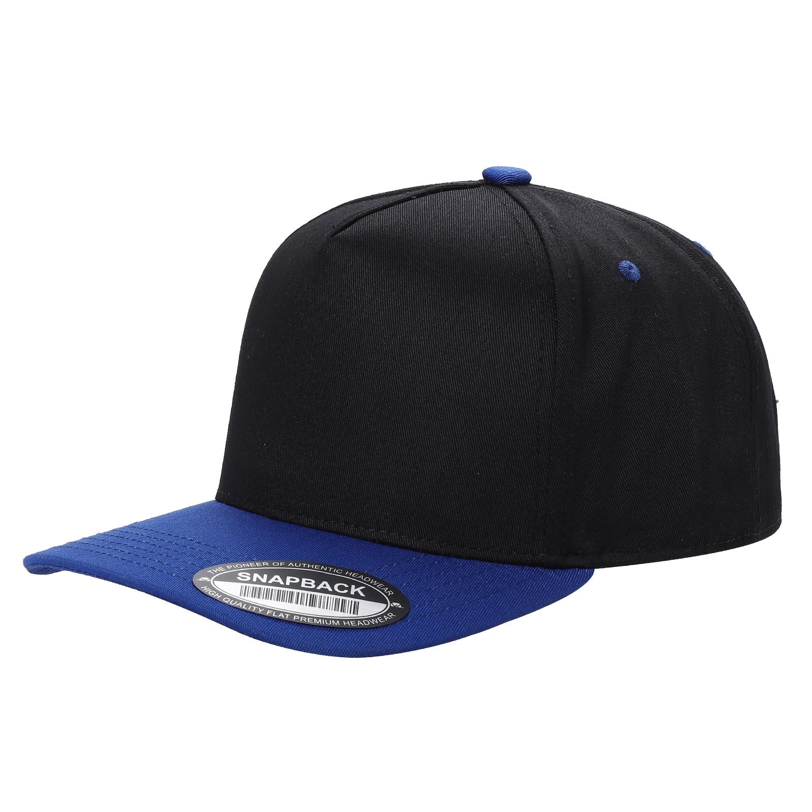 TCBLK - 5 Panel Black Color Snapback Baseball Cap
