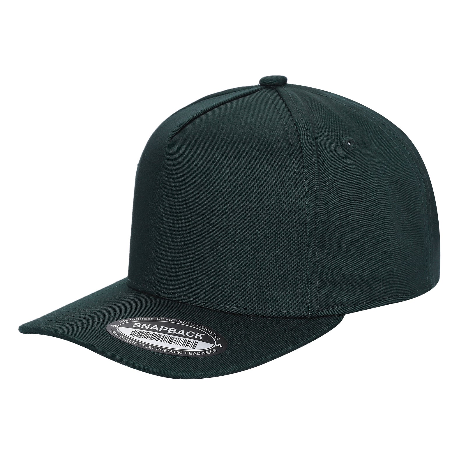 TCBLK - 5 Panel Black Color Snapback Baseball Cap