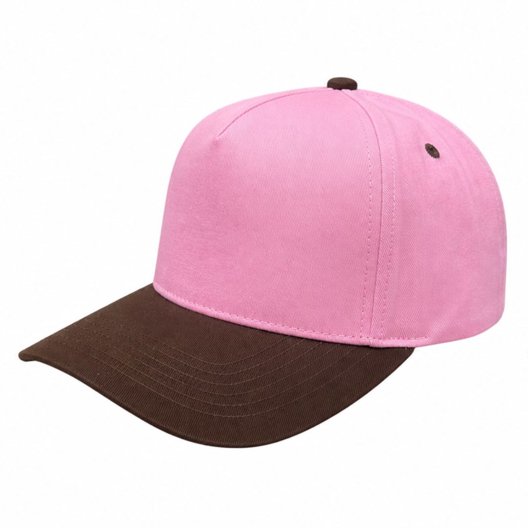 5Panel Twill Fabric 5Tone with Cream Crown 2Tone Blank Caps tctan