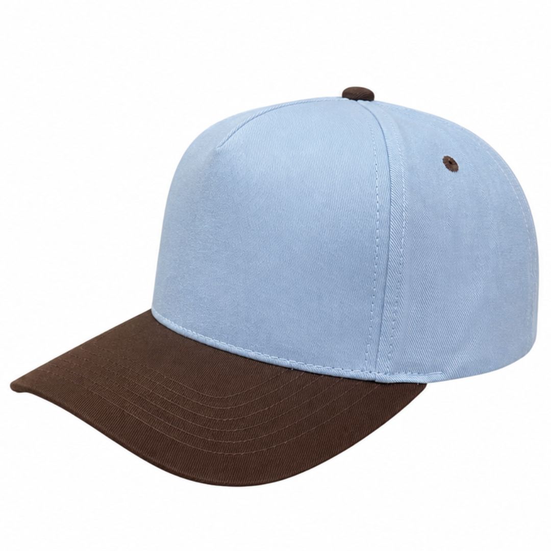 5Panel Twill Fabric 5Tone with Cream Crown 2Tone Blank Caps tctan