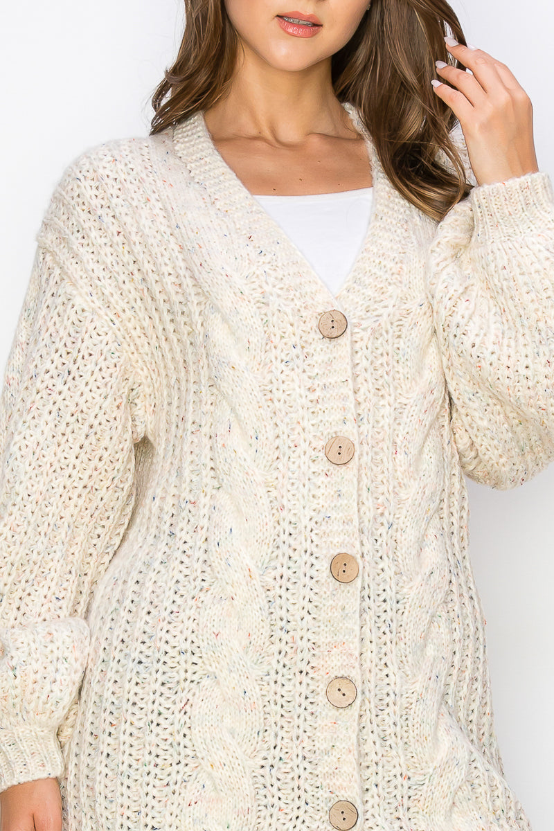 WC0012-CHUNKY SWEATER CARDIGAN/