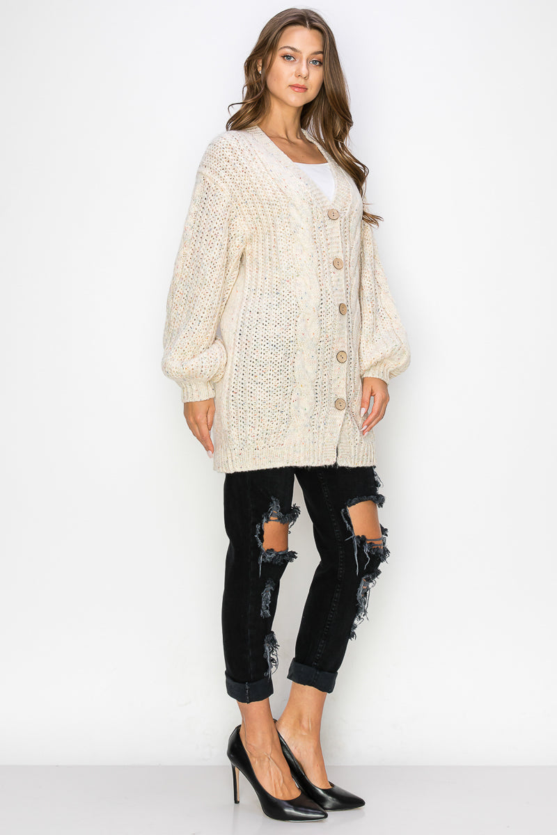 WC0012-CHUNKY SWEATER CARDIGAN/