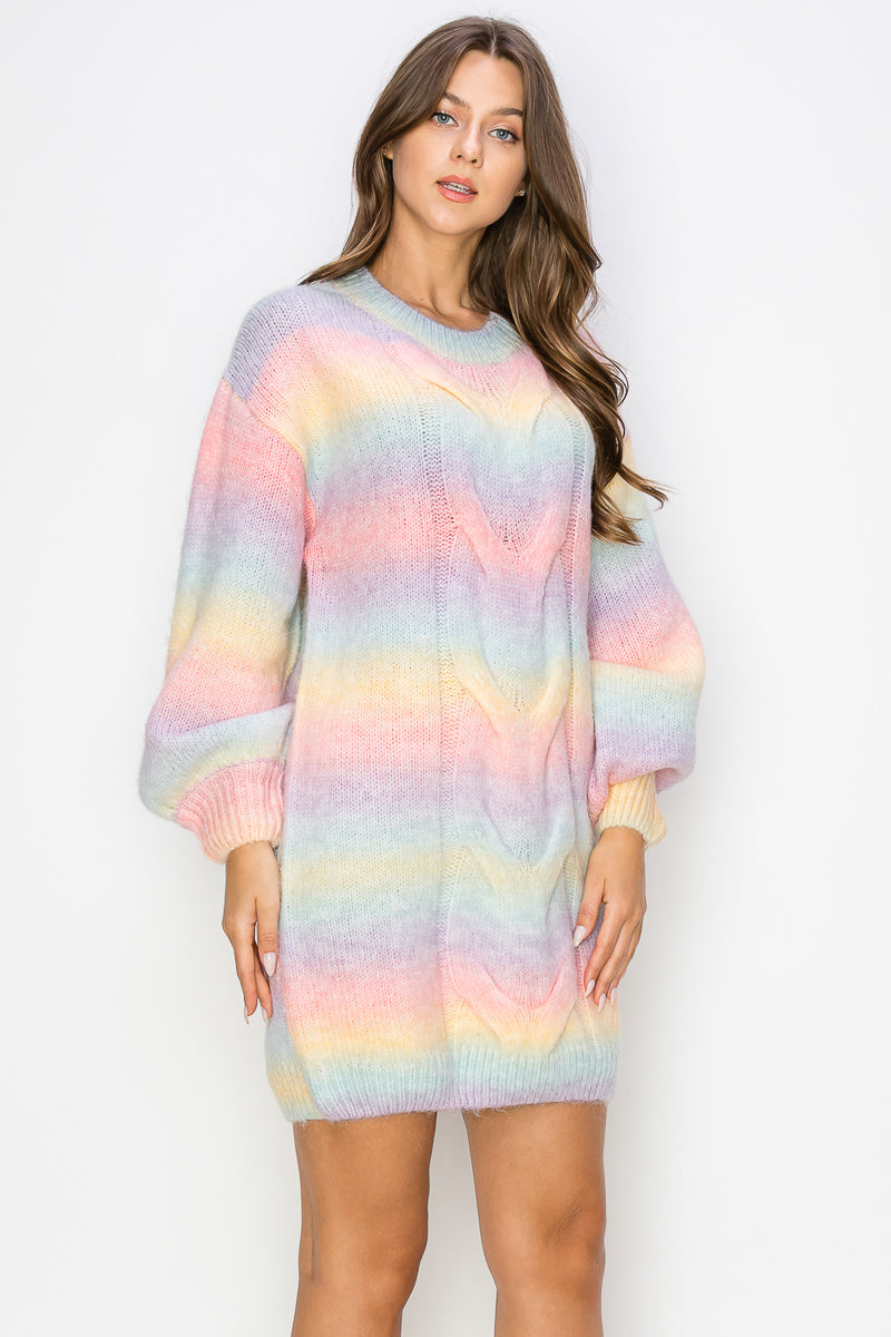 WD0040-PC-RAINBOW SWEATER MINI DRESS-$20 (TEST SAMPLE)