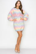 WD0040-PC-RAINBOW SWEATER MINI DRESS-$20 (TEST SAMPLE)