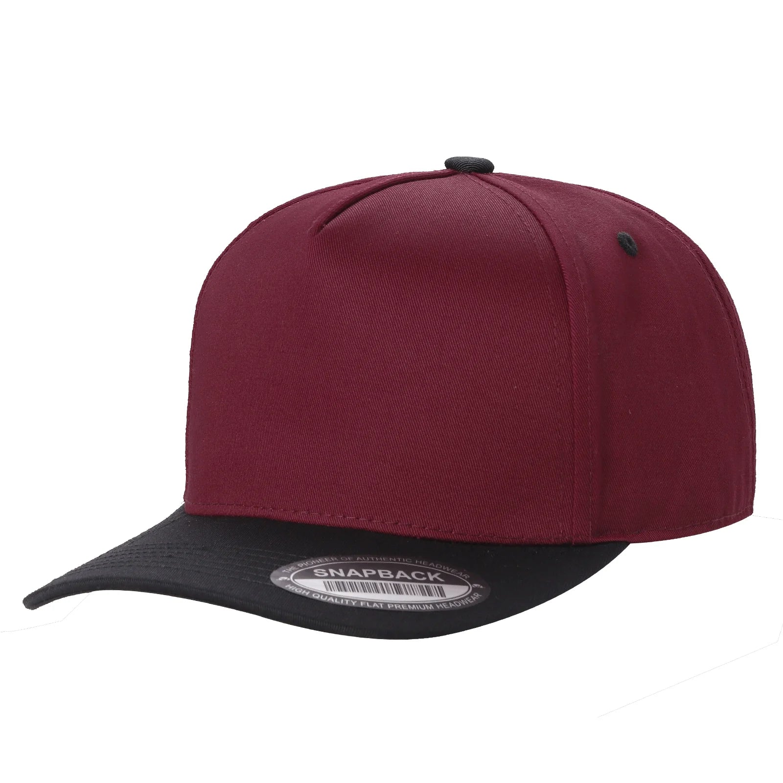 TCBLK - 5 Panel Black Color Snapback Baseball Cap