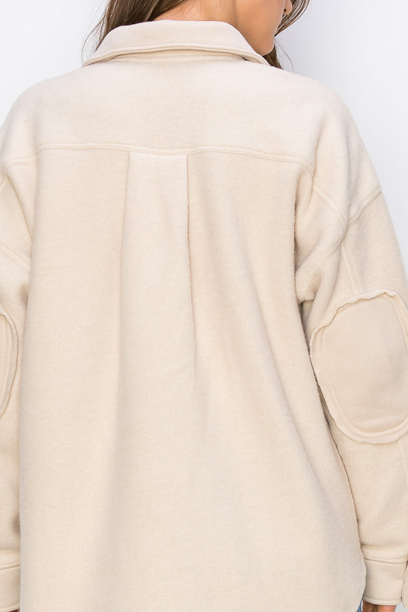 WK0022-1PC-FLEECE BUTTON DOWN OVERSIZED JACKET-$30 (TEST SAMPLE)