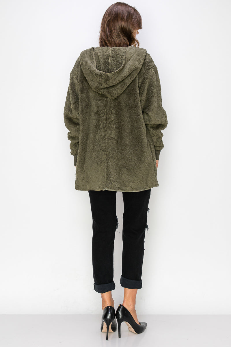 WK0042 PK3 Warm and Soft Fur Fabric Hoodie Jacket | Burzip Inc #WK0042-PK3