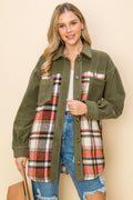 WK0044 PK3 Plaid Long Sleeve Shacket | Burzip Inc #WK0044-PK3