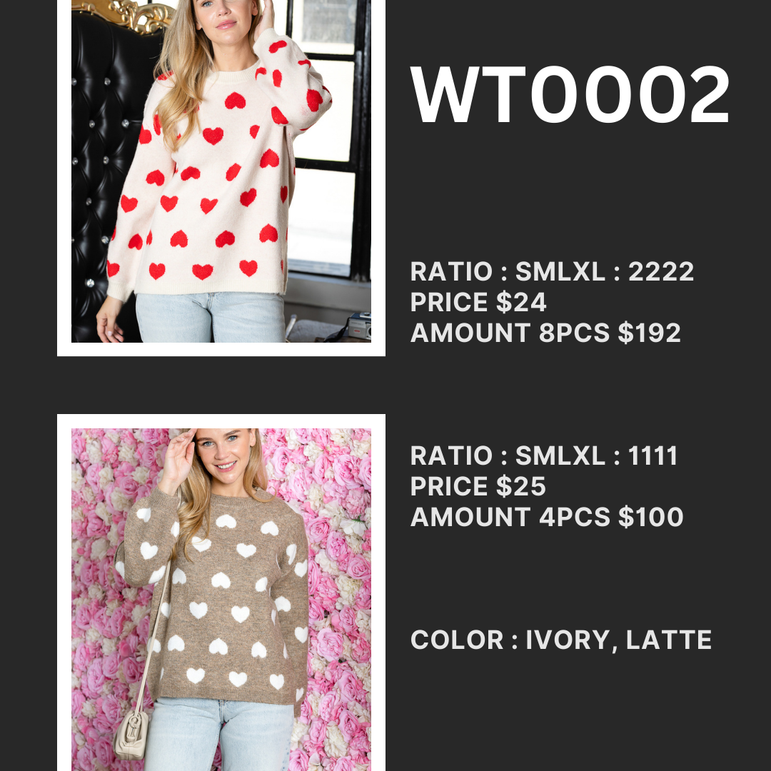 WT0002-PK8-ROUND NECK SWEATER-$24 (PRE-ORDER ONLY)