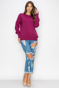 WT0001-WHOLESALE-CUTOUT DRAPED BACK PULLOVER (SMLXL)