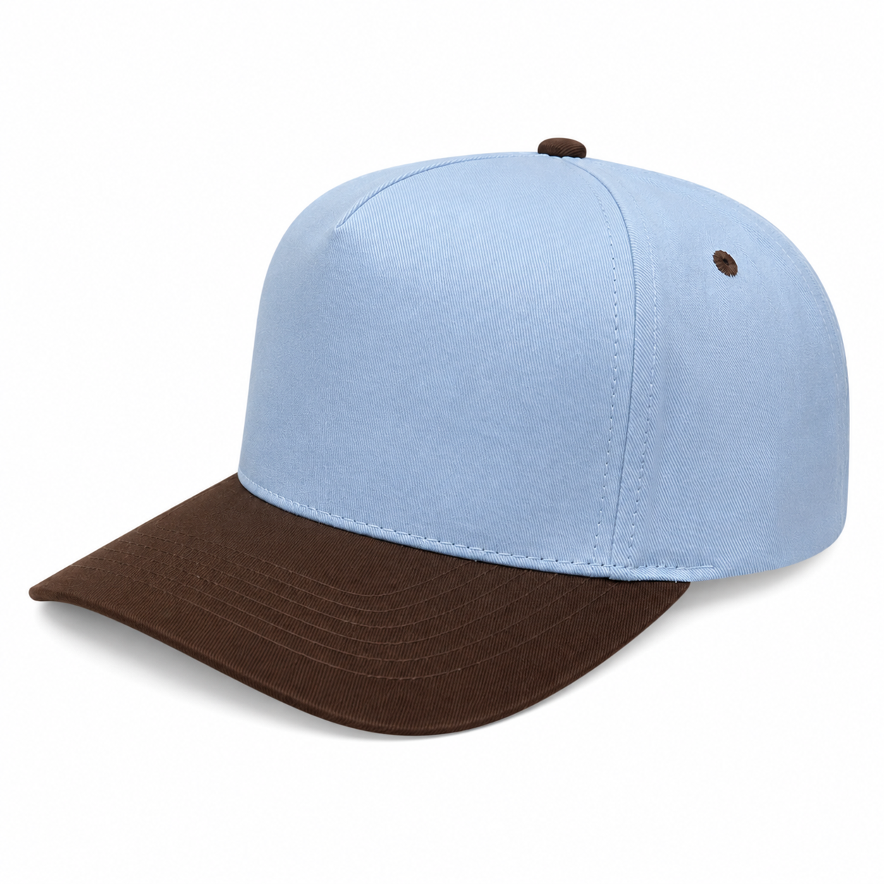 5Panel Twill Fabric 5Tone with Cream Crown 2Tone Blank Caps tctan