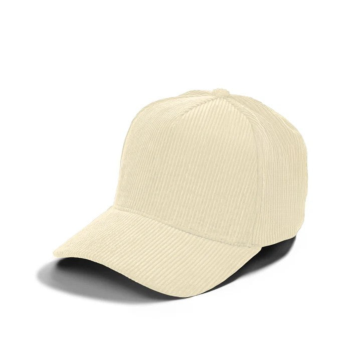 51>Corduroy 5Panel Blank Baseball Cap Solid