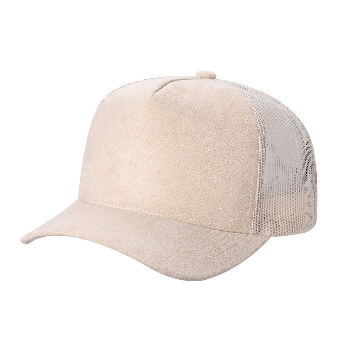 51>SUM>5PANEL SUEDE FRONT AND MESH BACK SOLID ($42/1DZ)